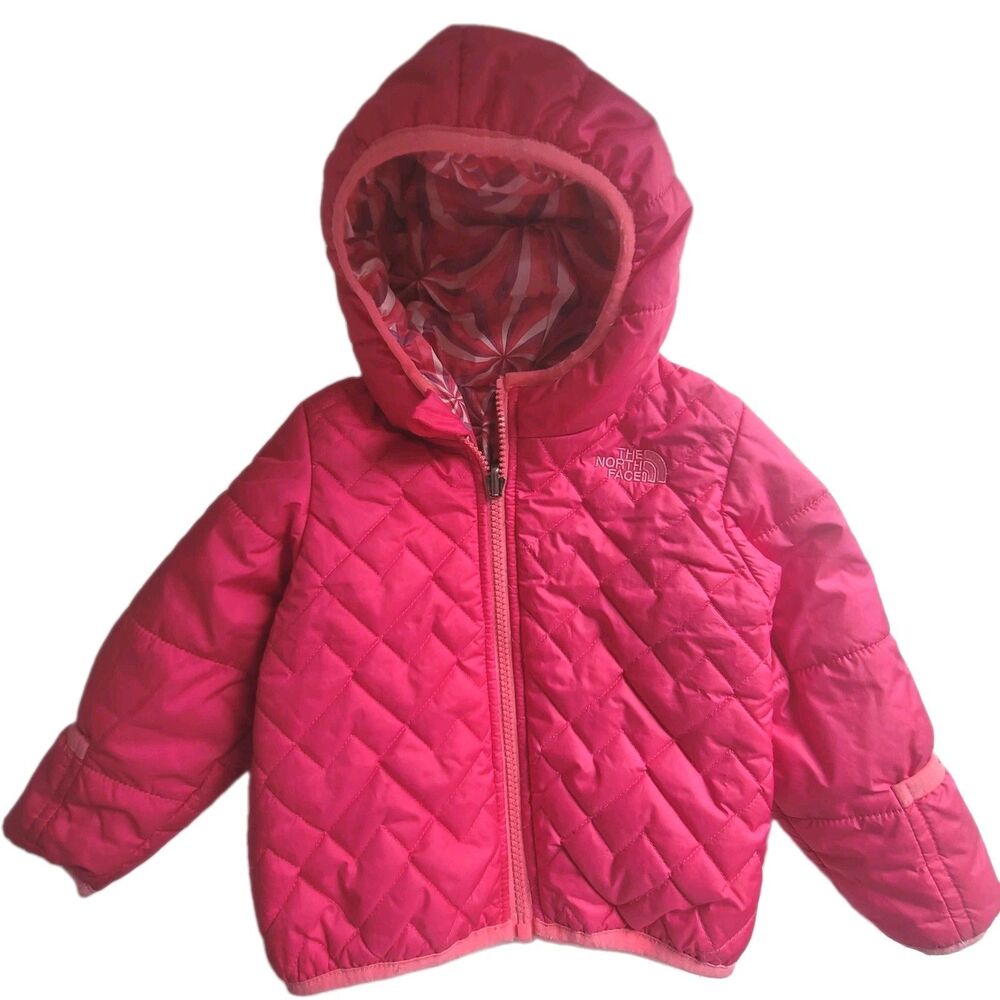 North Face Infant 12-18M Winter Jacket Coat Pink Baby Girls Reversible